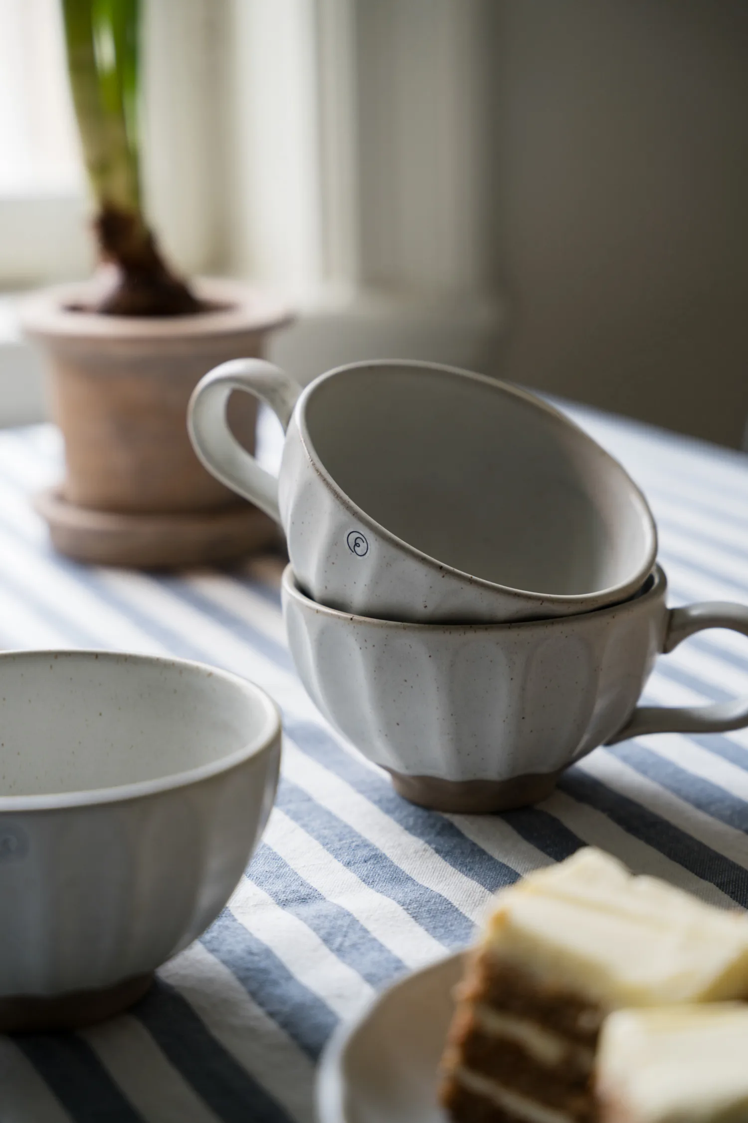 Ernst テーブルクロス ストライプ 145x300 cm, Blue-white ERNST | エルンスト