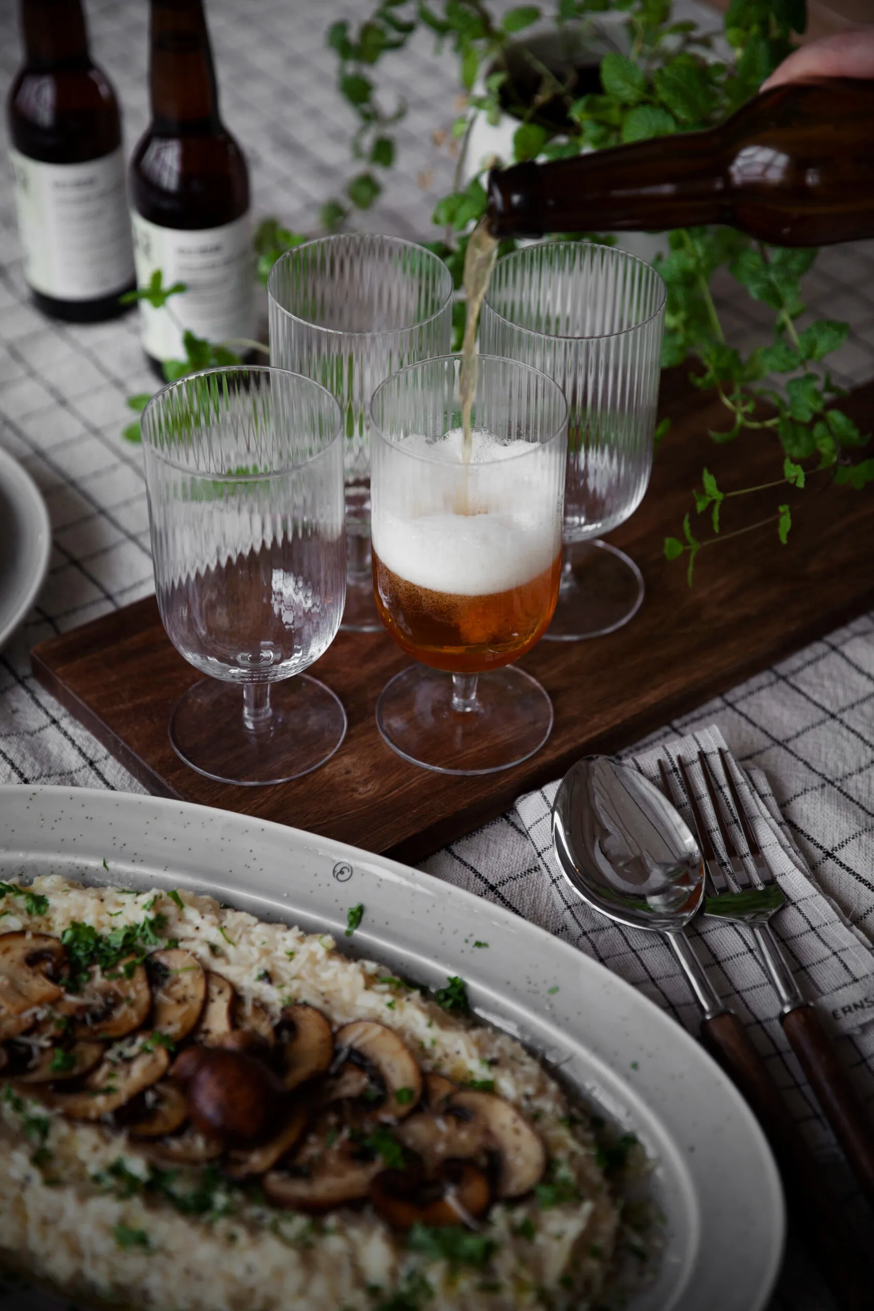 Ernst ビールグラス リブ入り 2本, Clear ERNST | エルンスト