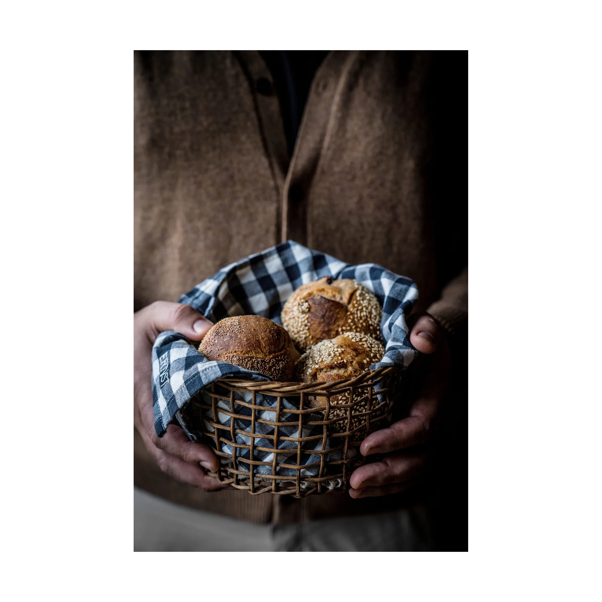 Ernst ナプキン チェック 40x40 cm, Grey-blue-white ERNST | エルンスト