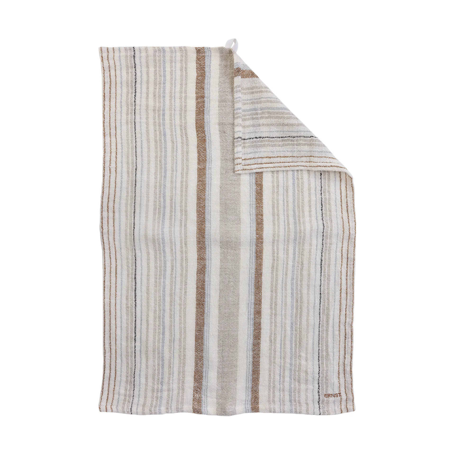 Ernst キッチンタオル ハーフリネン 47x70 cm, Multirand light blue ERNST | エルンスト