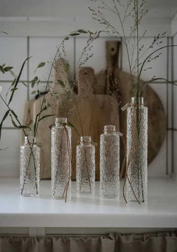 Ernst ストラクチャーガラス 花瓶 クリア - Ø5x15 cm - ERNST | エルンスト