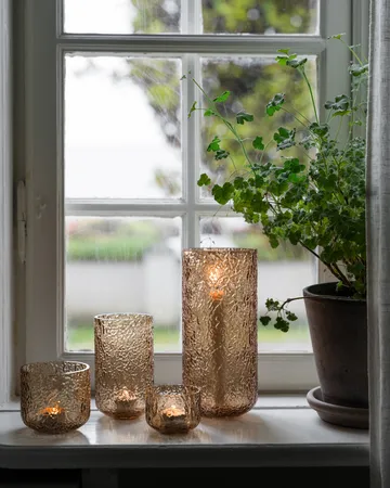 Ernst パターン入り花瓶 / キャンドルホルダー - Amber, Ø8x6 cm - ERNST | エルンスト