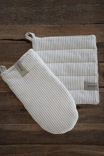 Ernst オーブンミット ストライプ - Beige-white stripe - ERNST | エルンスト