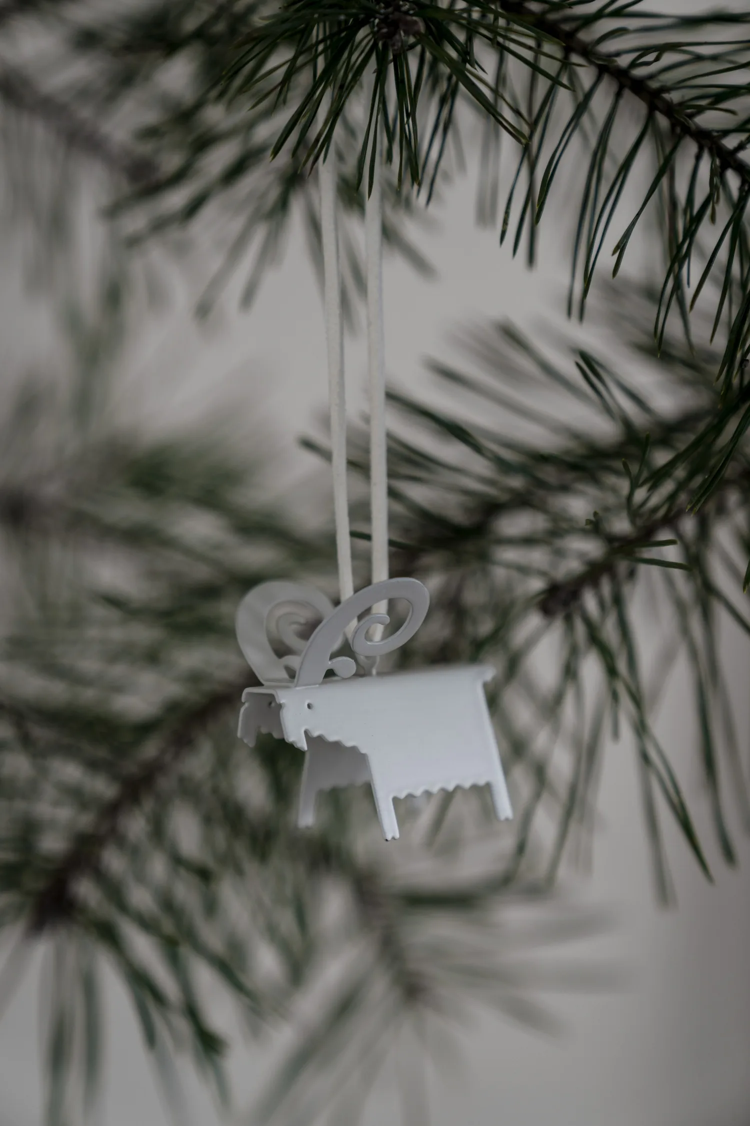 Ernst クリスマスオーナメント goat 2点セット, White 5 cm ERNST | エルンスト