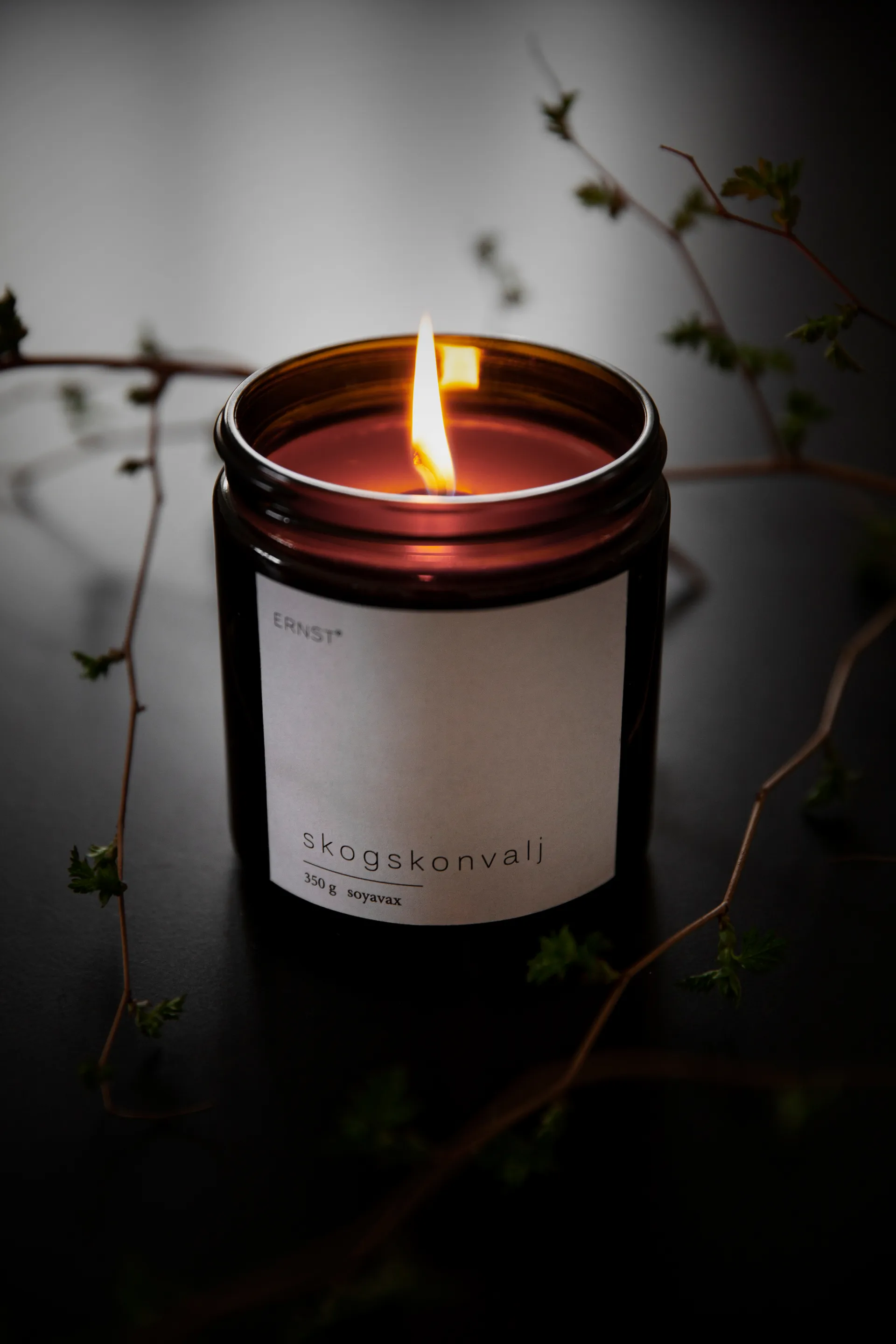 Ernst アロマキャンドル in グラス 蓋付き Ø7.2 cm, Forest lily ERNST | エルンスト