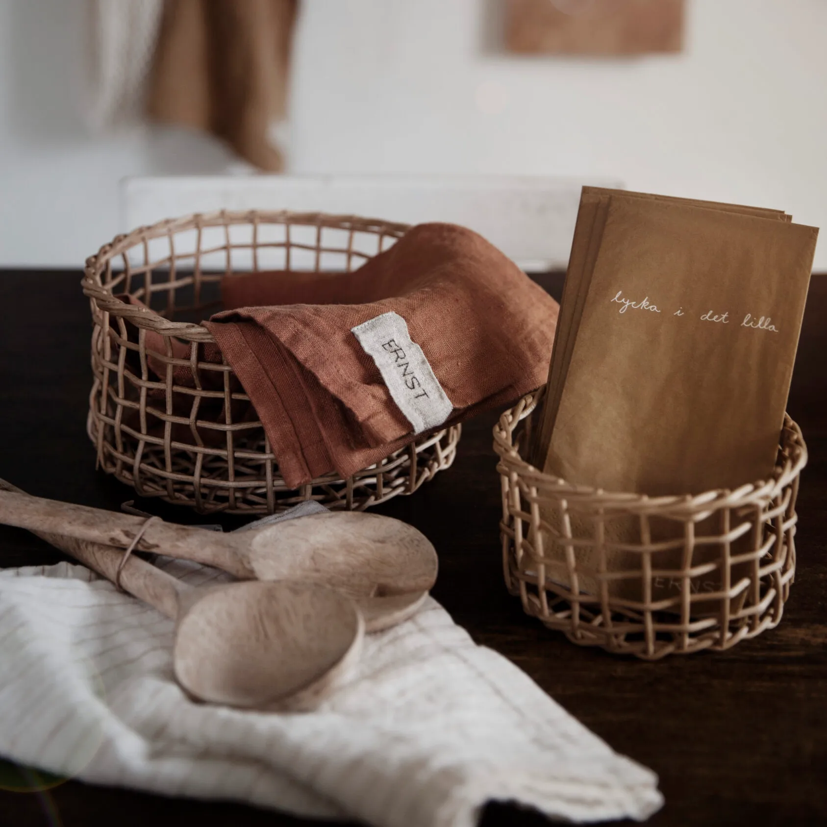 Ernst メッセージナプキン Lycka i det lilla 20パック, white-grey ERNST | エルンスト