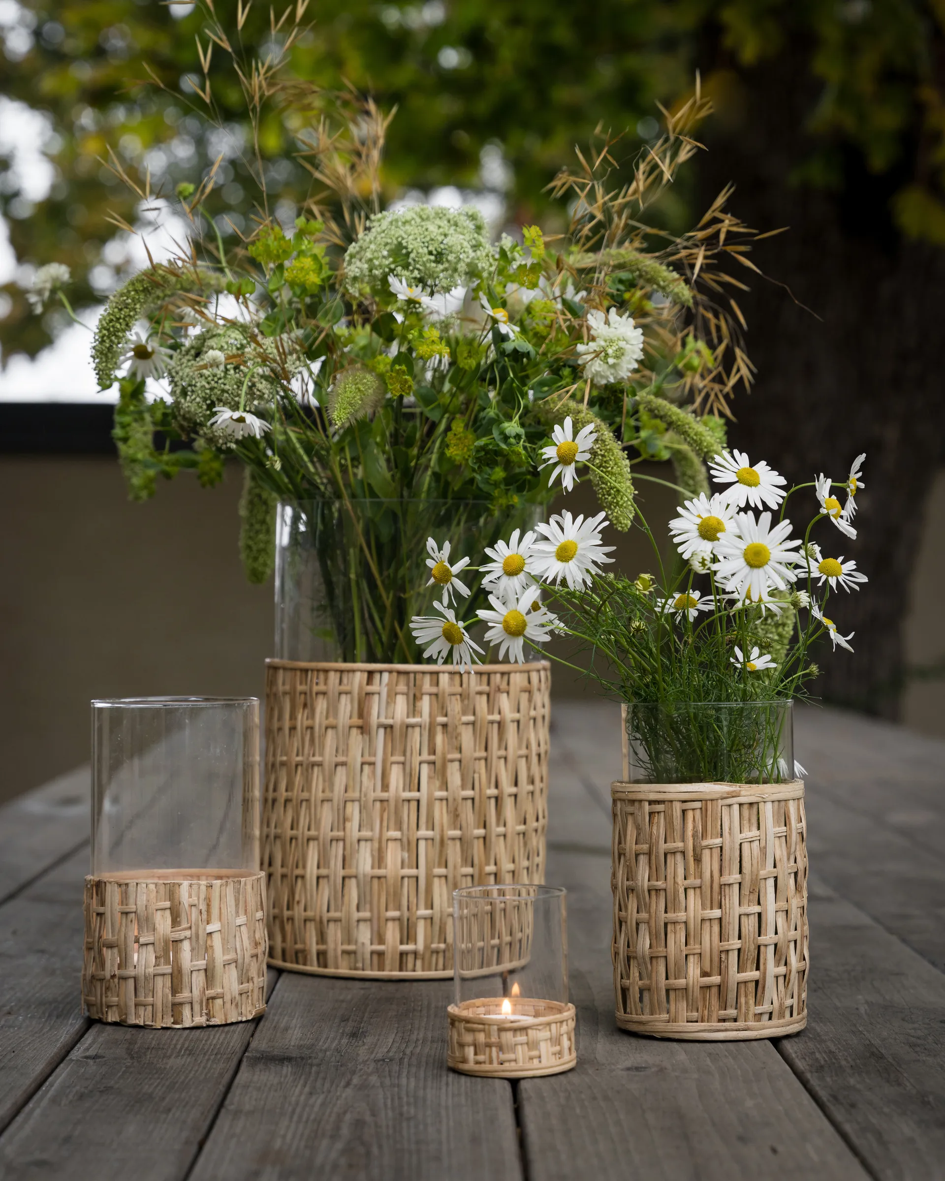 Ernst ベース／ティーライトホルダー バスケット入り, Nature, Ø10x18 cm ERNST | エルンスト