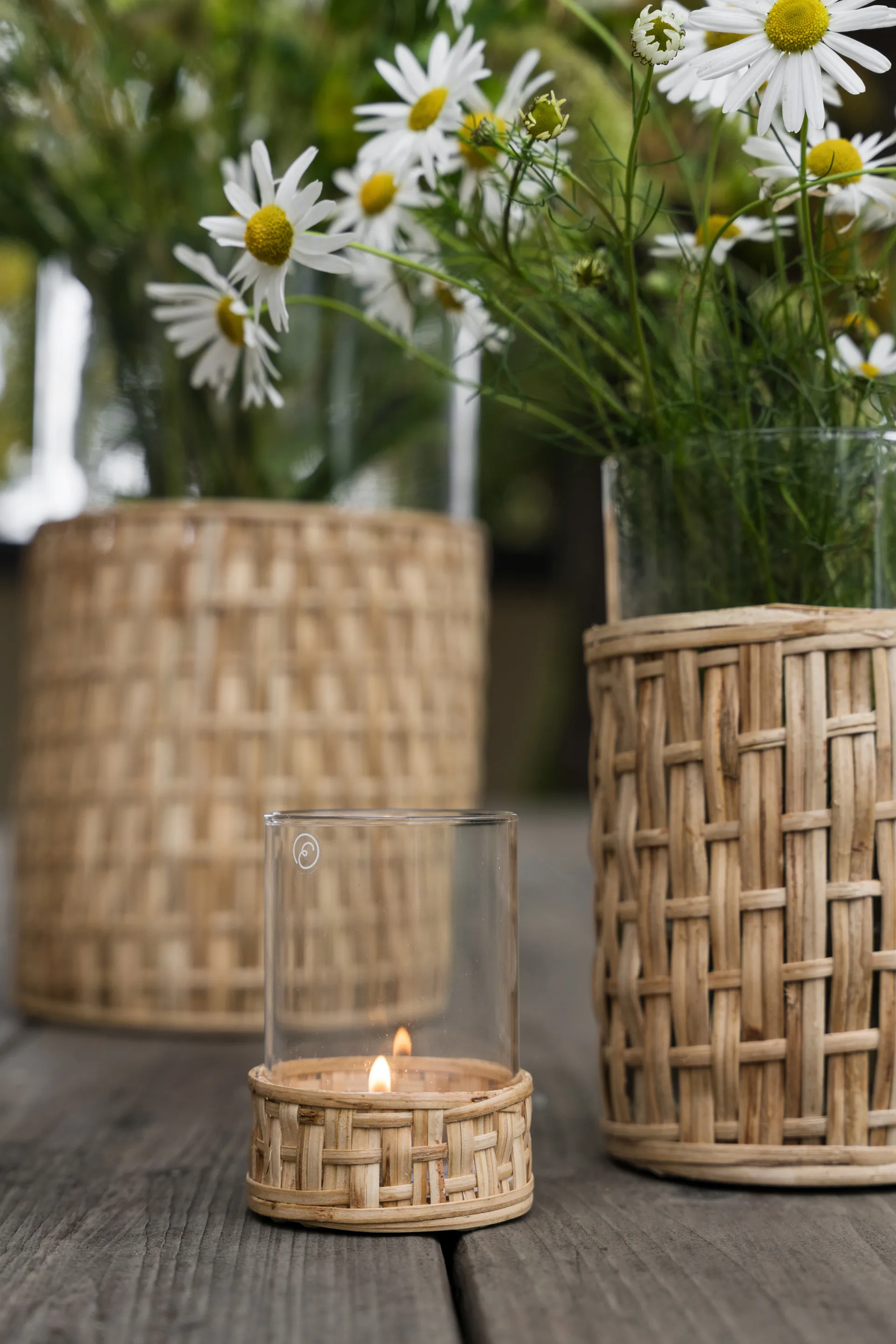 Ernst ベース／ティーライトホルダー バスケット入り, Nature, Ø7x8.5 cm ERNST | エルンスト