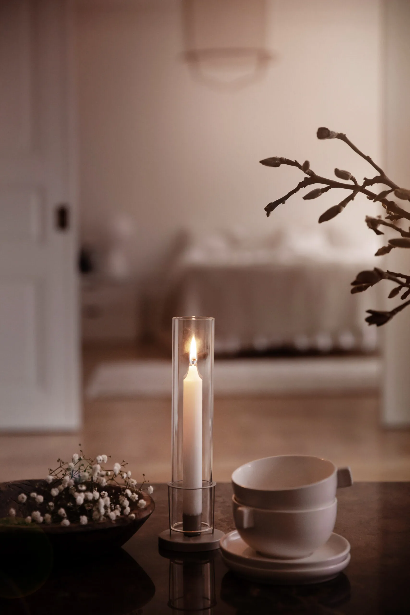 Ernst キャンドルスティック smal グラスシリンダー, Beige ERNST | エルンスト