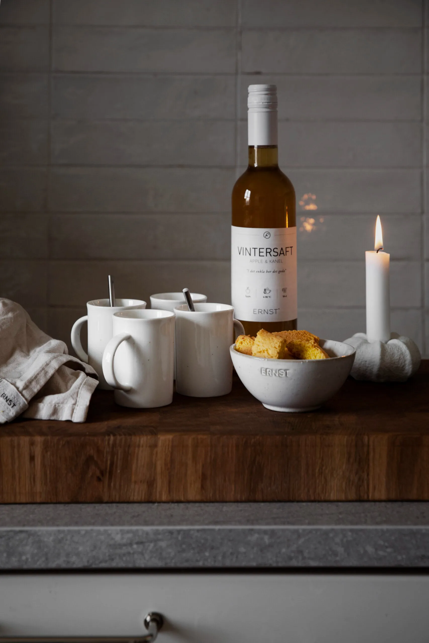 Ernst キャンドルスティック stoneware Ø7.5 cm, Natural white ERNST | エルンスト