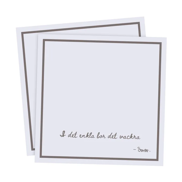 Ernst ナプキン with citat I det enkla 20パック - Light grey - ERNST | エルンスト