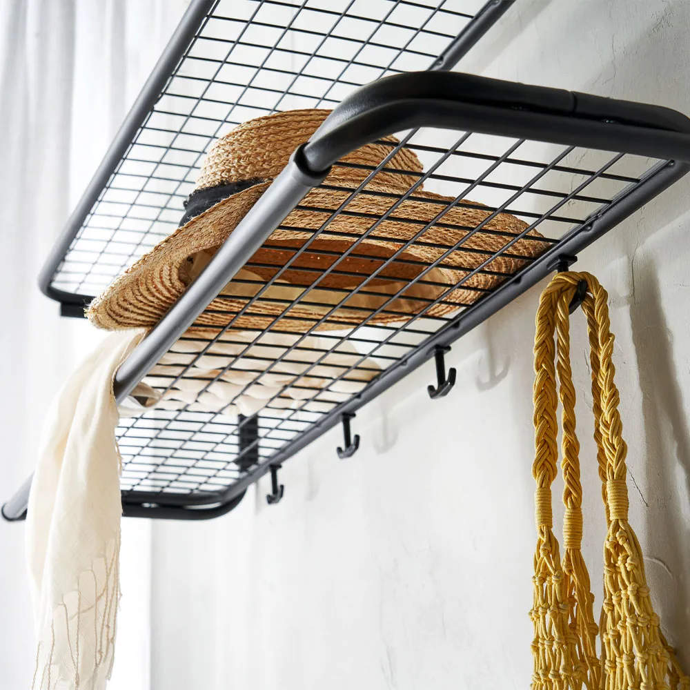 Classic 650 ハットシェルフ, Black/black, 2 levels, 70 cm Essem Design | エッセムデザイン