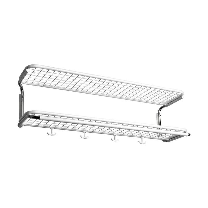 Classic 650 ハットシェルフ - White/chrome, 2 levels, 100 cm - Essem Design | エッセムデザイン