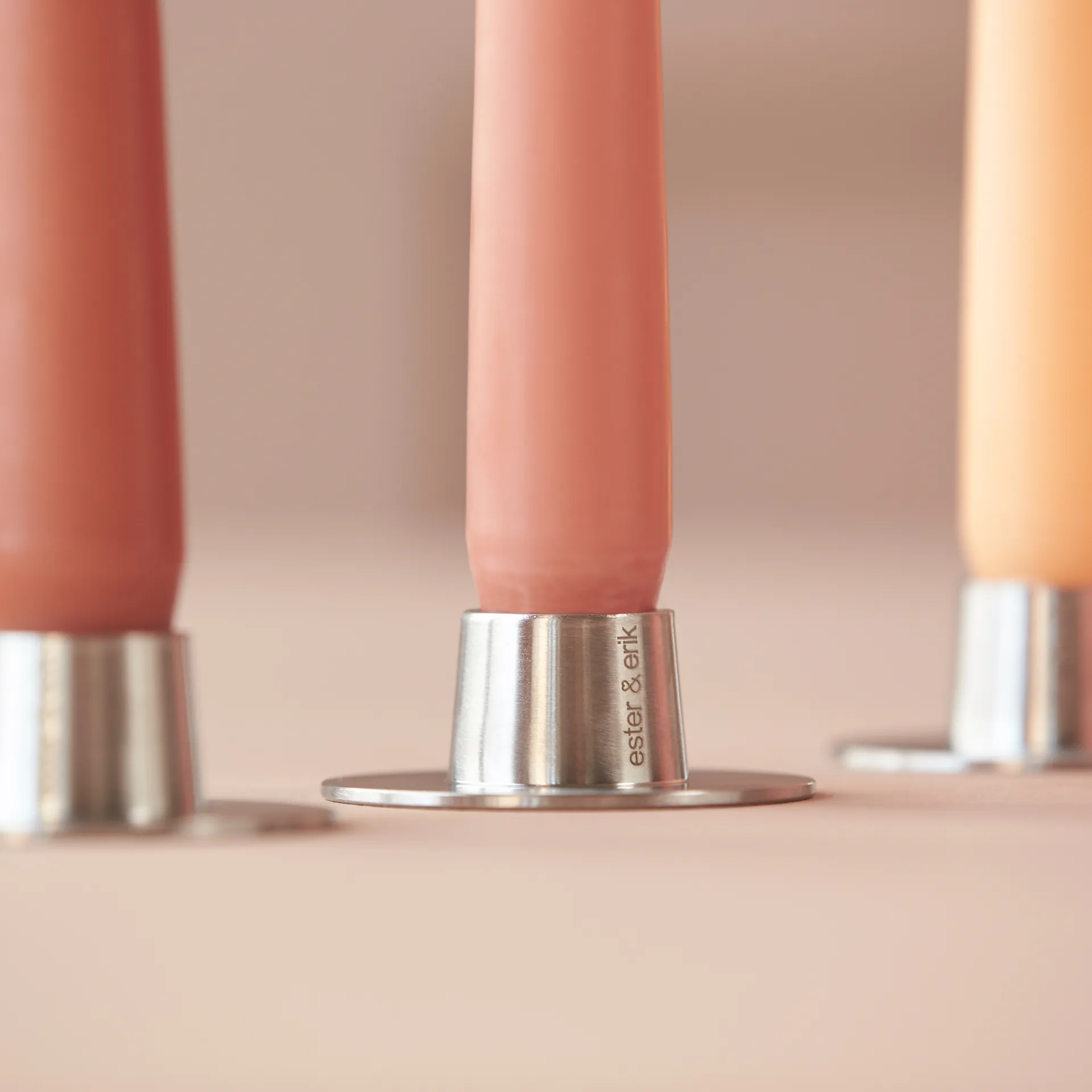 ester and erik キャンドルスティック マット 2パック, Matte silver ester & erik | エスター & エリック