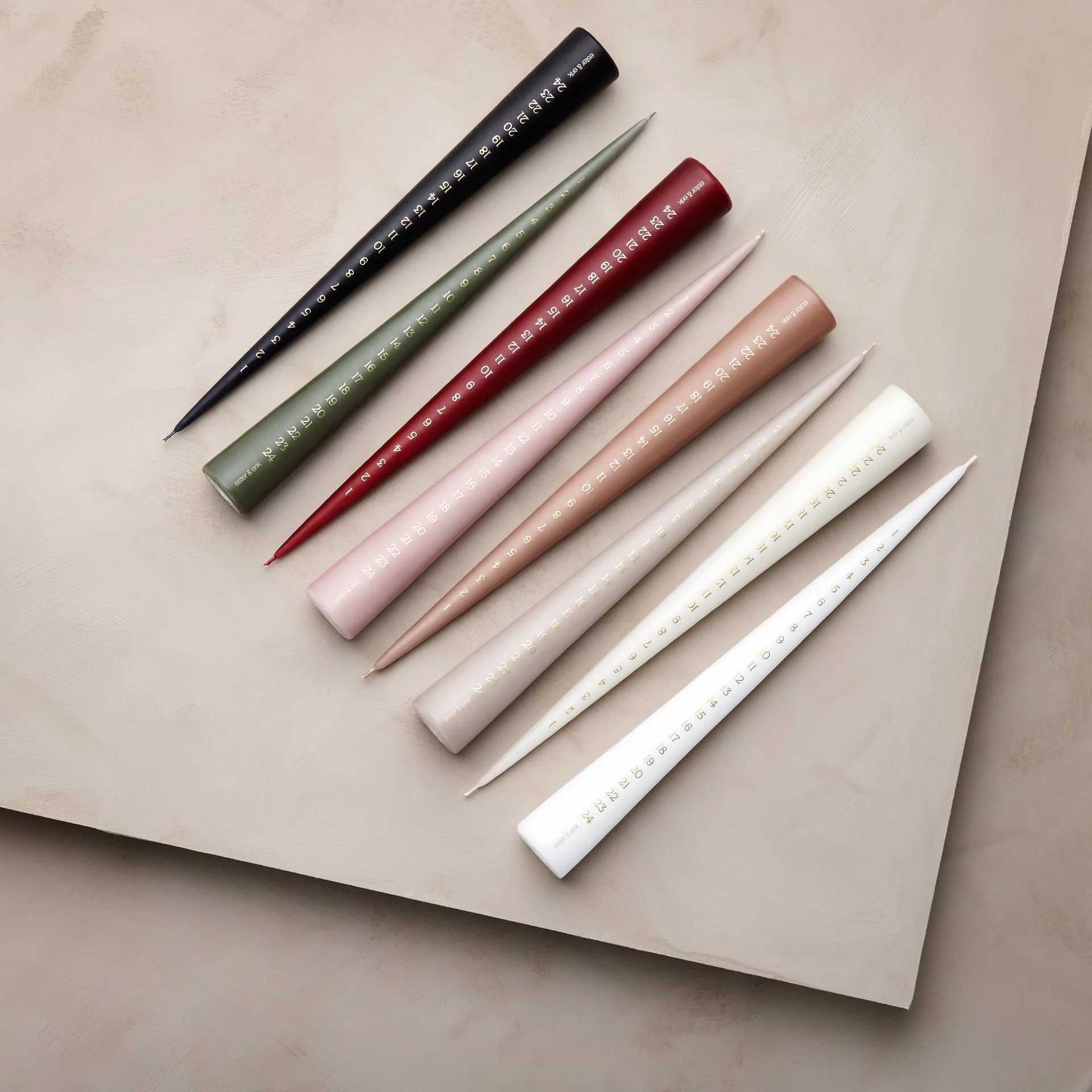 ester & erik アドベントキャンドル 37 cm, 22 linen Grey ester & erik | エスター & エリック