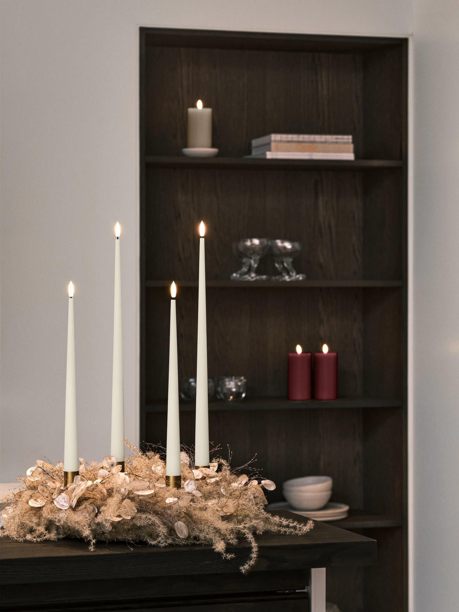 ester & erik テーパードキャンドル LED 2本, 06 Ivory, 30 cm ester & erik | エスター & エリック