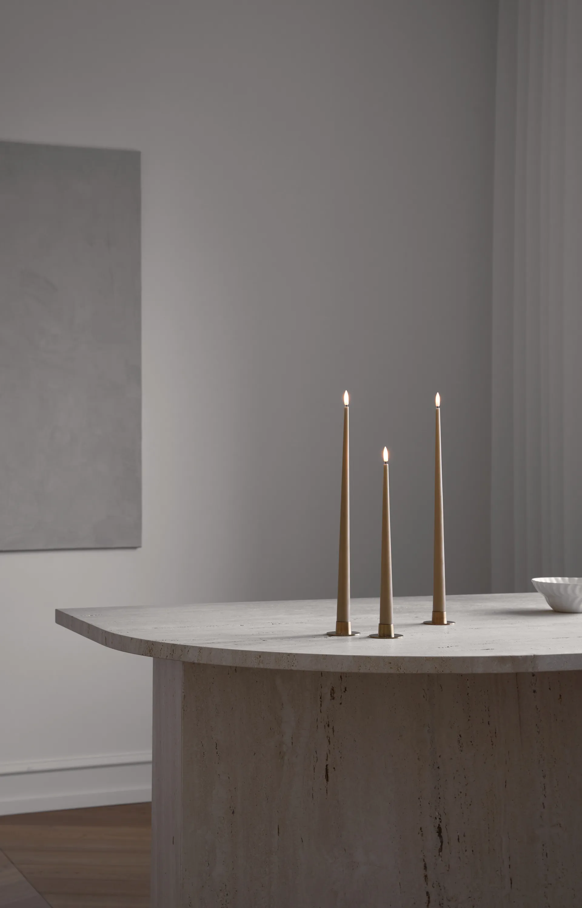 ester & erik テーパードキャンドル LED 2本, 27 Almond butter , 30 cm ester & erik | エスター & エリック