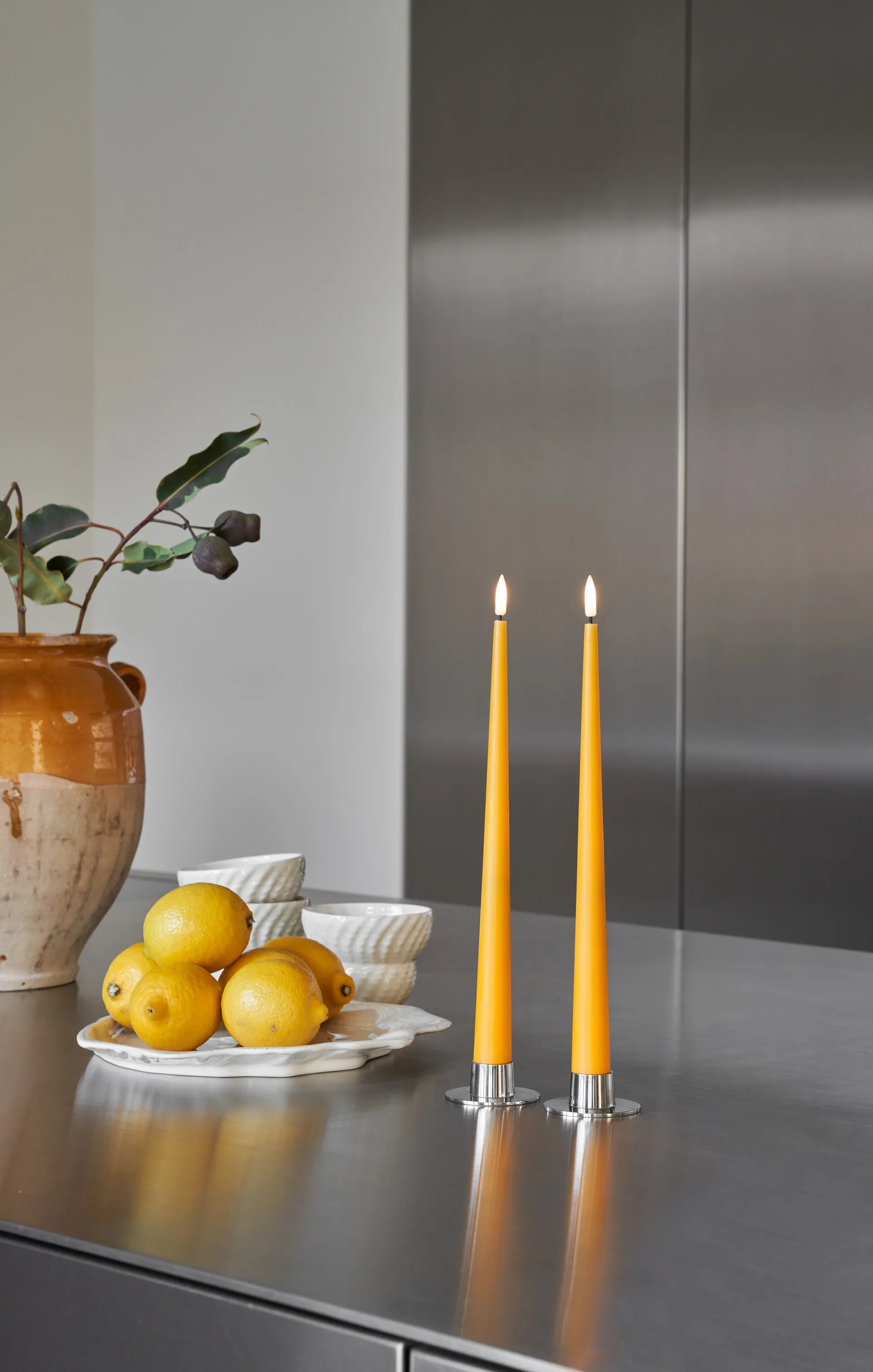 ester & erik テーパードキャンドル LED 2本, 85 Mango , 30 cm ester & erik | エスター & エリック