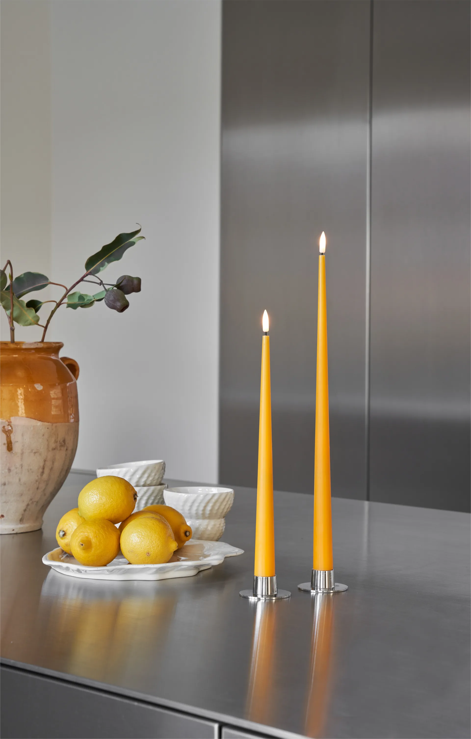ester & erik テーパードキャンドル LED 2本, 85 Mango, 40 cm ester & erik | エスター & エリック