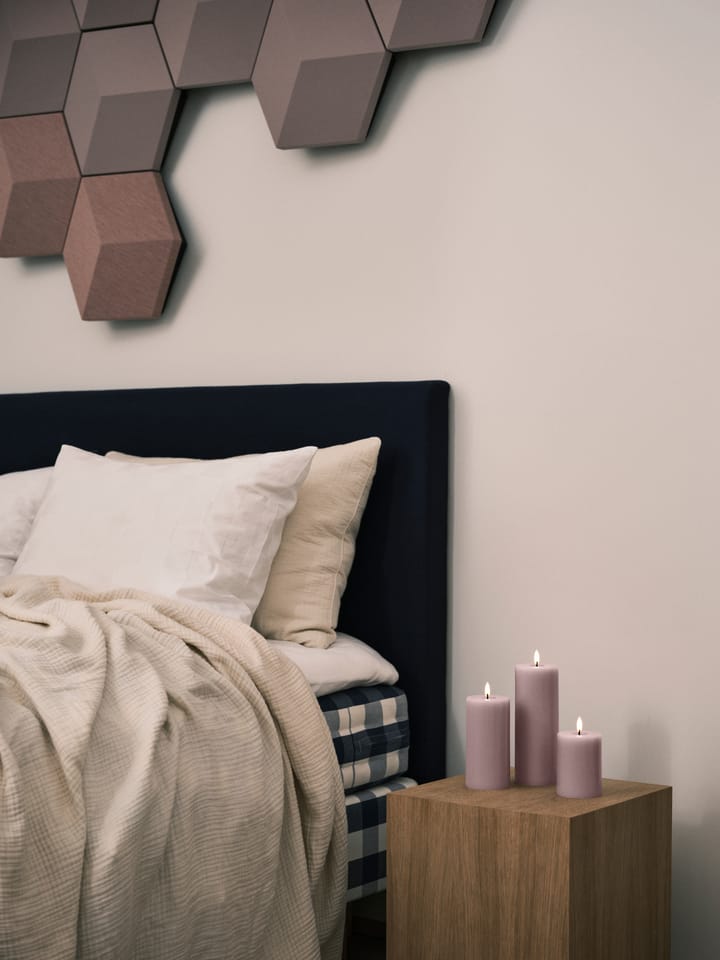 ester & erik ブロックキャンドル LED, 52 Soft Rose, 10 cm ester & erik | エスター & エリック