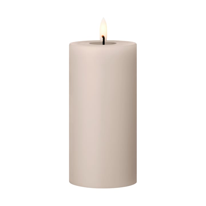 ester & erik ブロックキャンドル LED Ø7,5x15 cm, 22 Linen Grey ester & erik | エスター & エリック