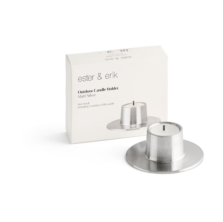 ester & erik アウトドア キャンドルホルダー small Ø16 cm, Silver ester & erik | エスター & エリック