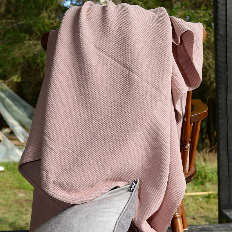Stripe ベッドスプレッド ストーンウォッシュ コットン 180x260, Dusty rose Etol Design | エトルデザイン
