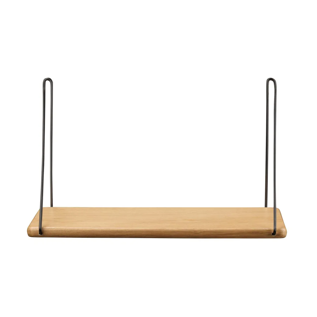 B145 シェルフ w/ブラケット シェルフ, 20x45 cm oak nature-black lacquered FDB Møbler