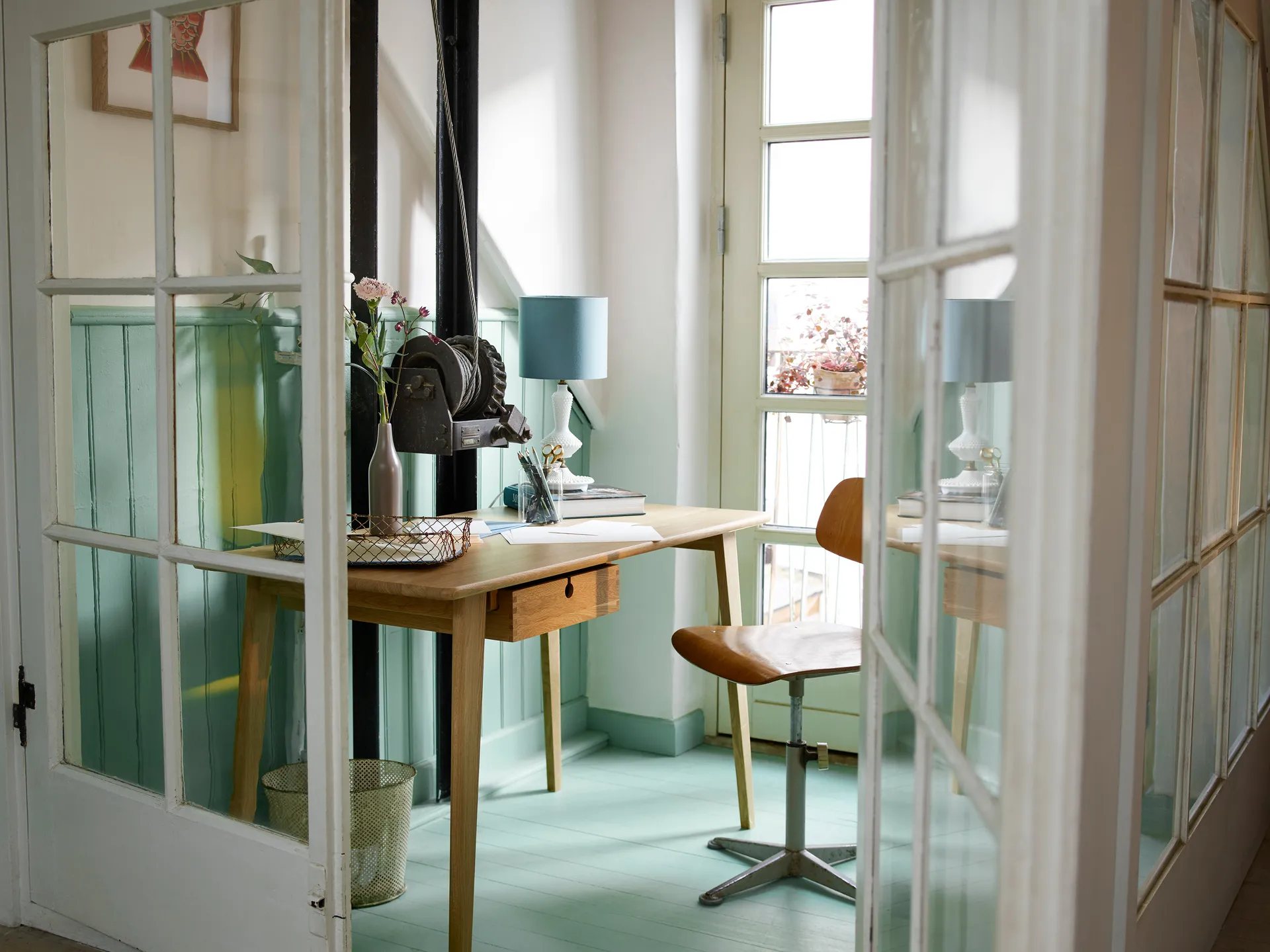 C67 Butler デスク, Oak nature lacquered, 60x156 cm FDB Møbler