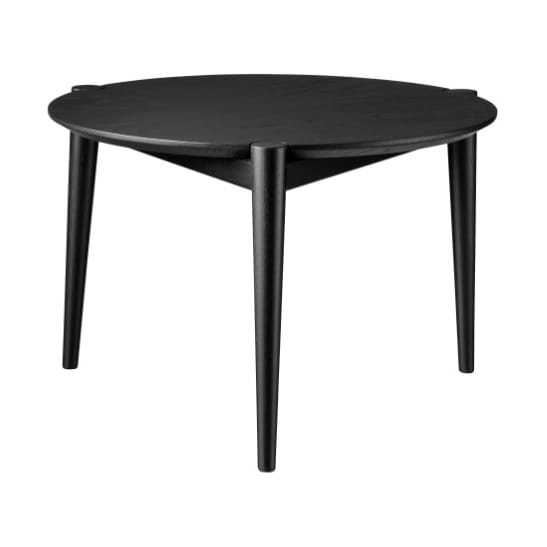 D102 Søs コーヒーテーブル Ø55 cm - Oak black painted - FDB Møbler