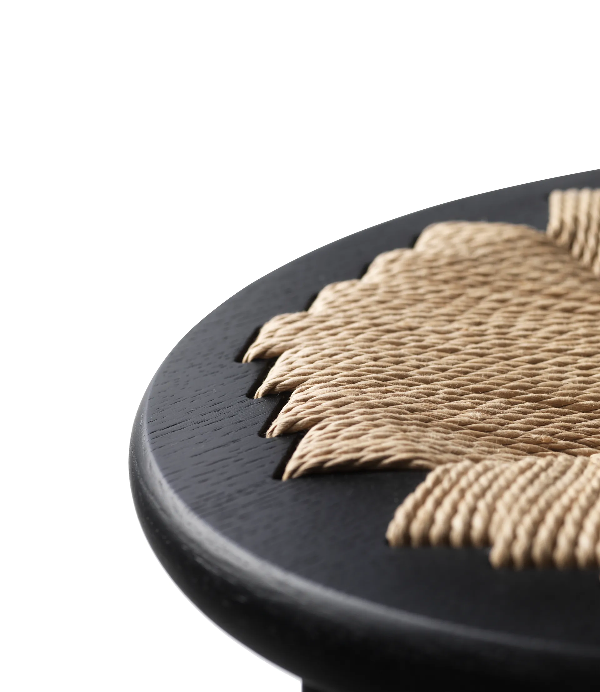 J165C Counter Round バースツール, Oak black painted-nature FDB Møbler