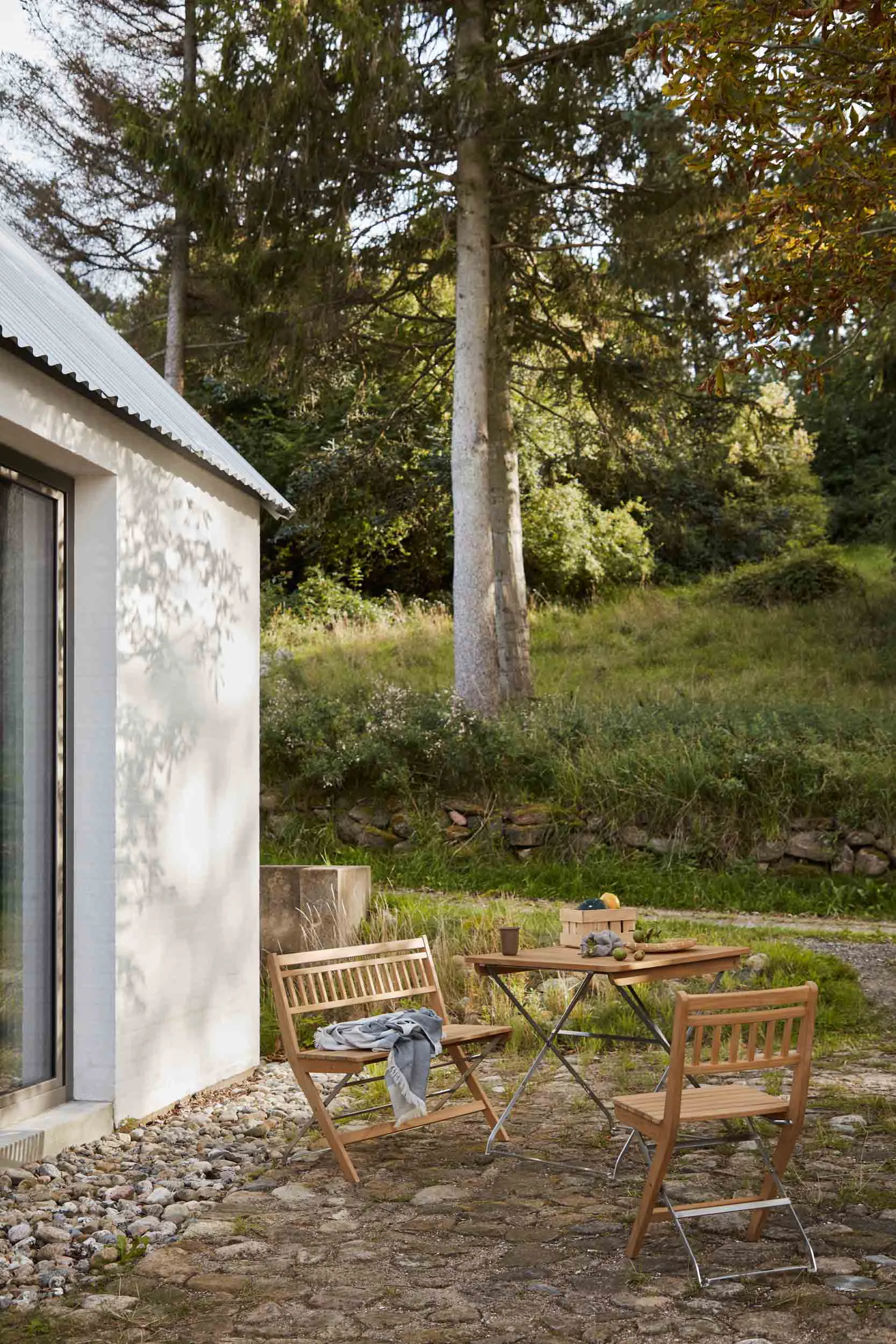 M23 Lilleø バルコニーチェア, Teak-stainless steel FDB Møbler