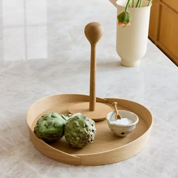 V43 Top トレイ Ø38 cm - Lacquered oak - FDB Møbler