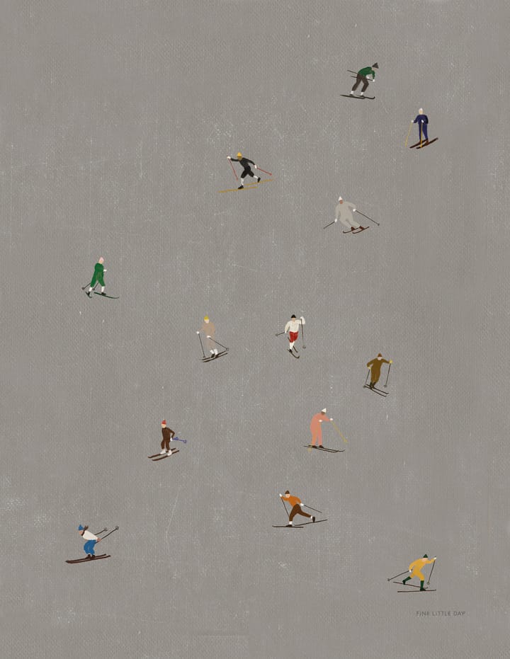 スキーヤーポスター 40x50 cm - grey - Fine Little Day | ファインリトルデイ