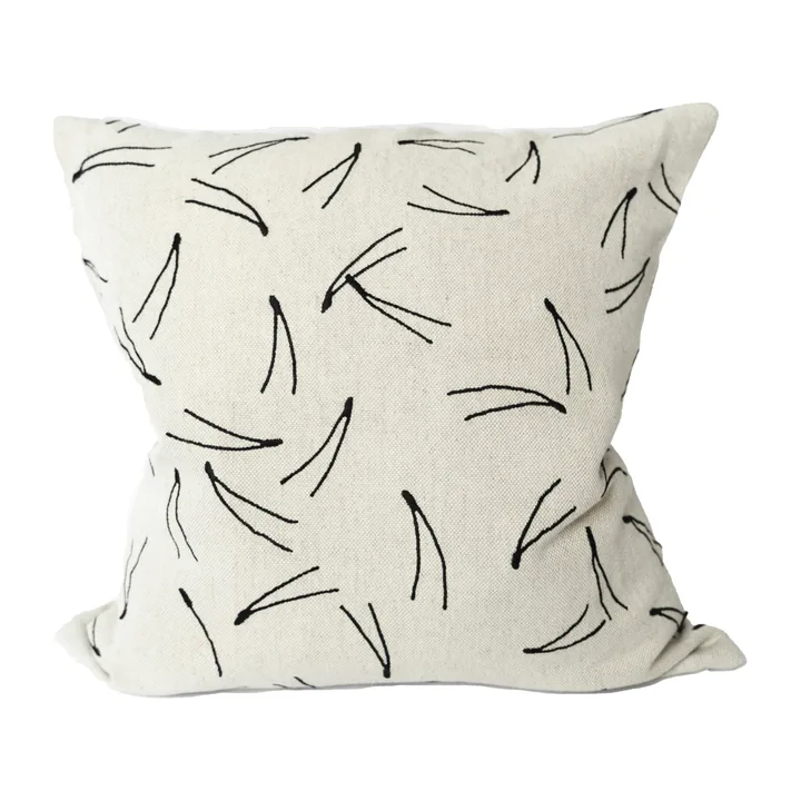 Barr 刺繍入り ピローケース 48x48 cm - Natural-Black - Fine Little Day | ファインリトルデイ