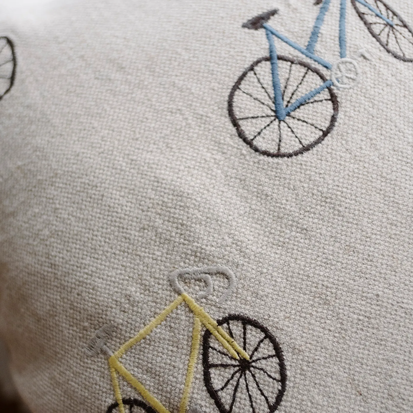 Bicycles クッションカバー 48x48 cm, beige Fine Little Day | ファインリトルデイ
