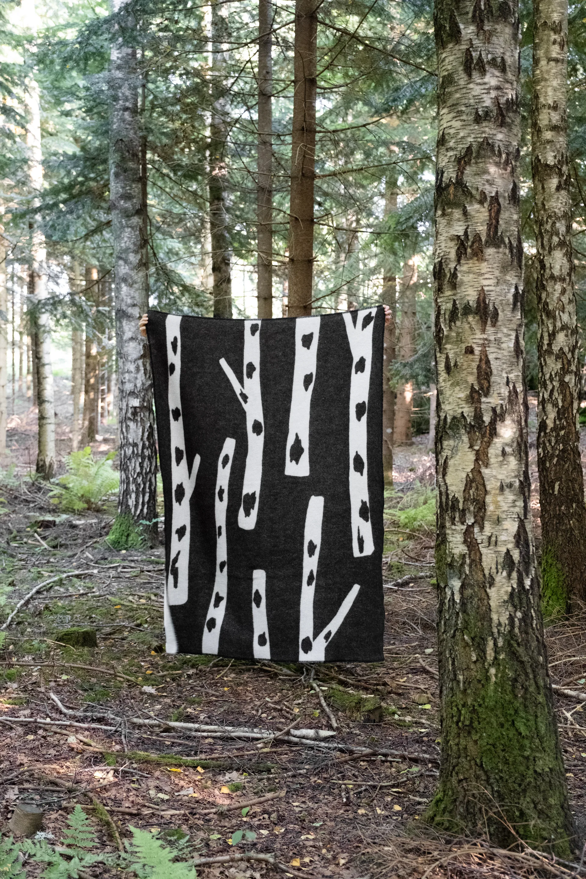 Birch スロー 130x180 cm, Black-white Fine Little Day | ファインリトルデイ