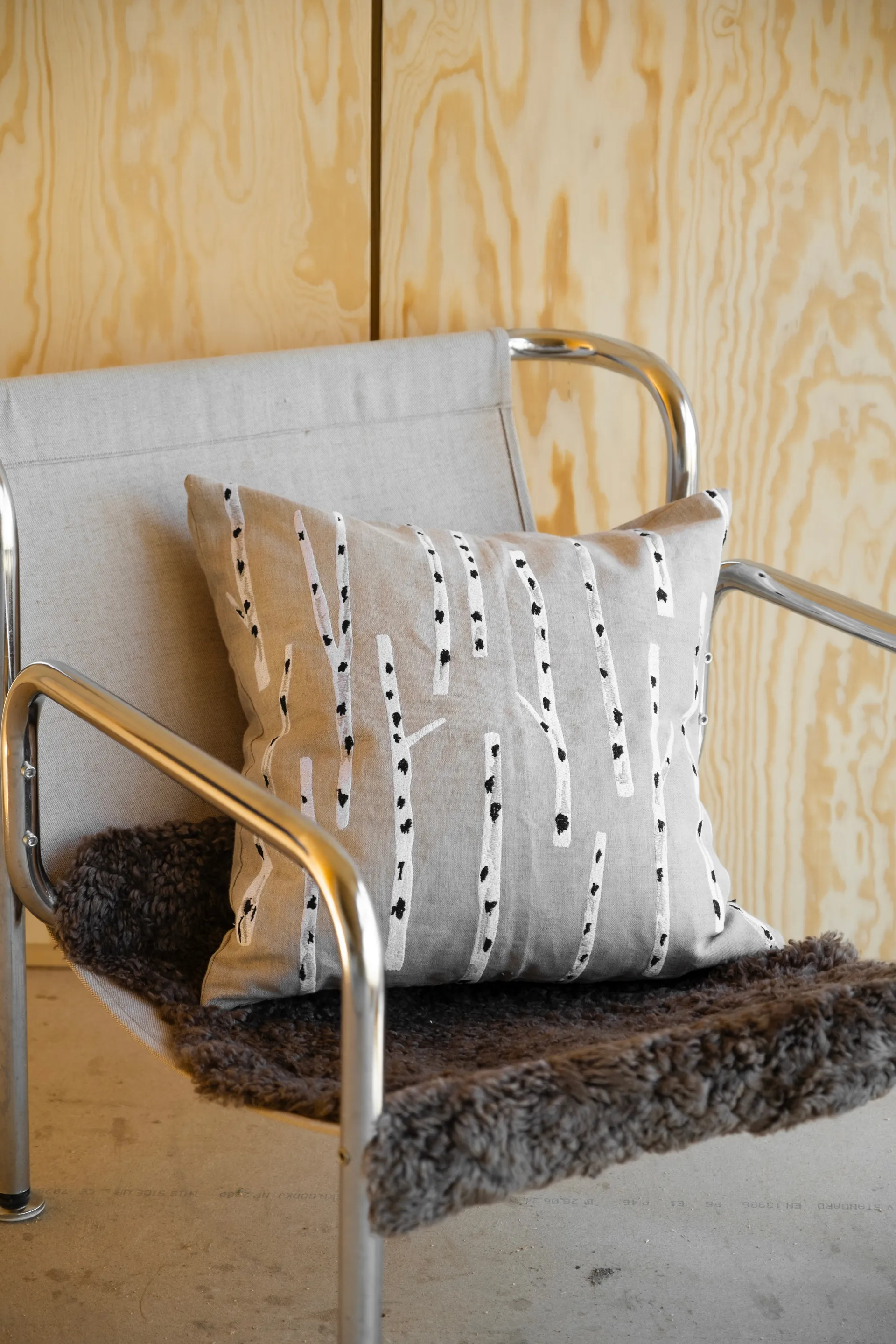 Birch クッションカバー 48x48 cm, Natural Fine Little Day | ファインリトルデイ