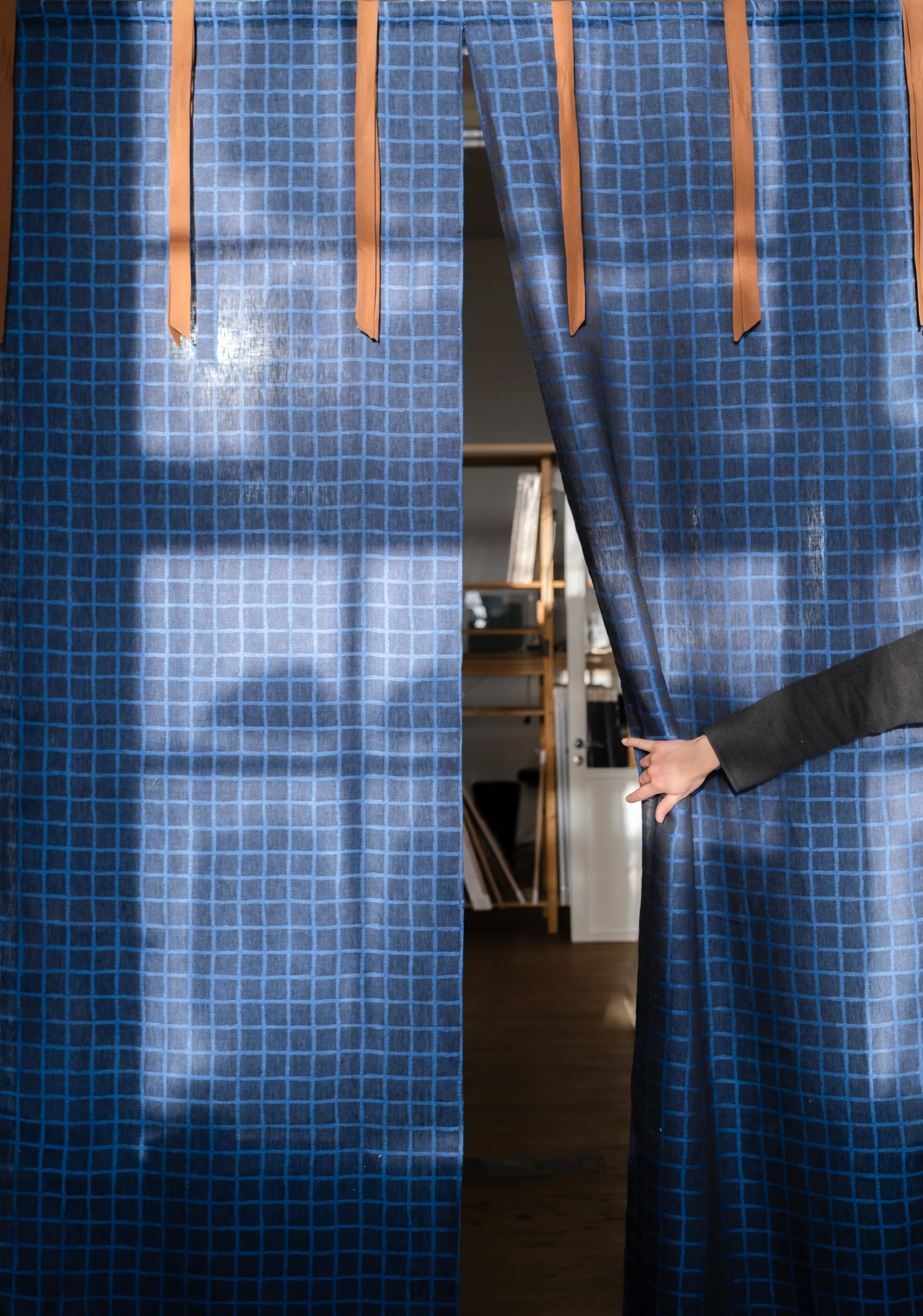 チェッカー柄 ファブリック, Blue-black Fine Little Day | ファインリトルデイ