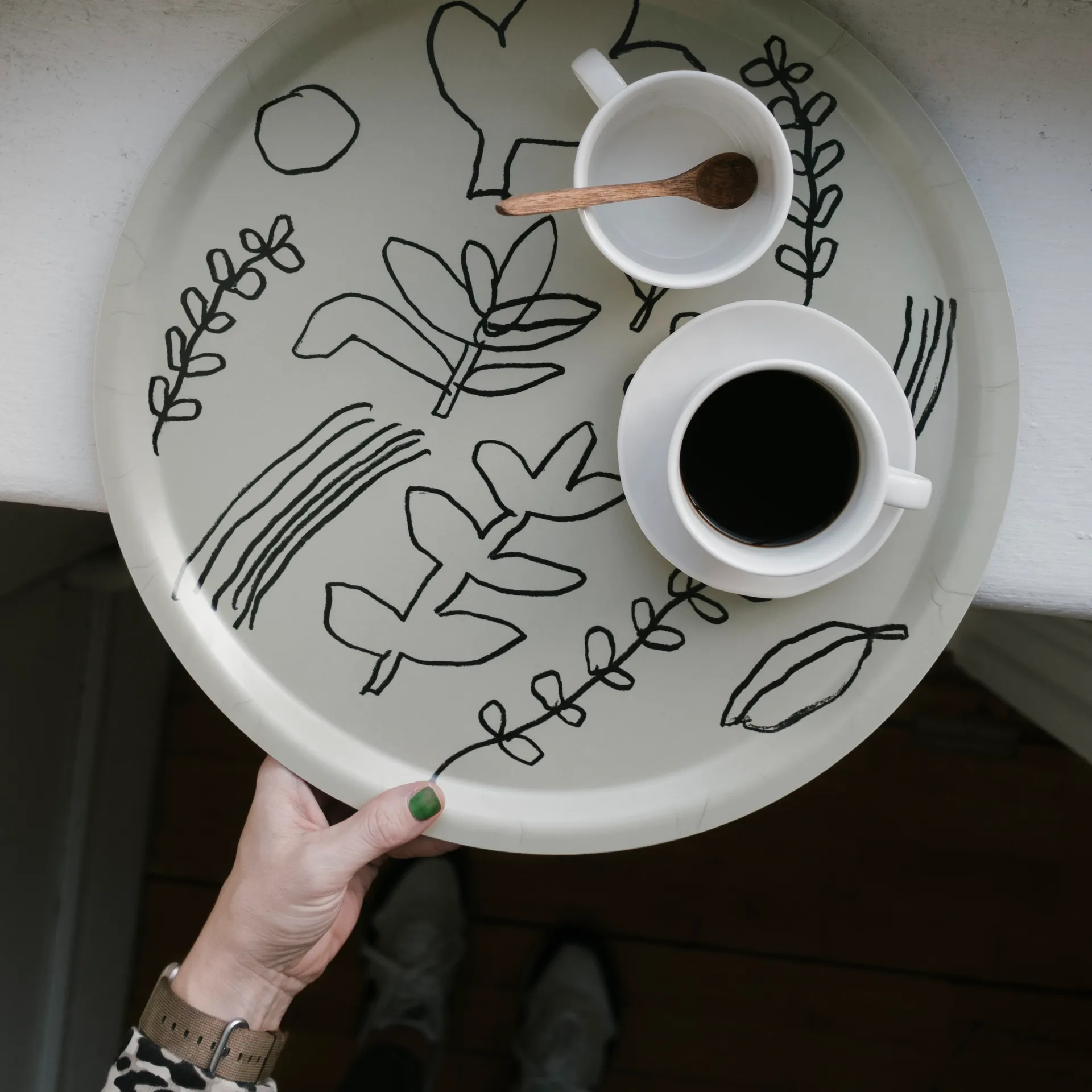 Botanic トレイ 38 cm, olive Fine Little Day | ファインリトルデイ