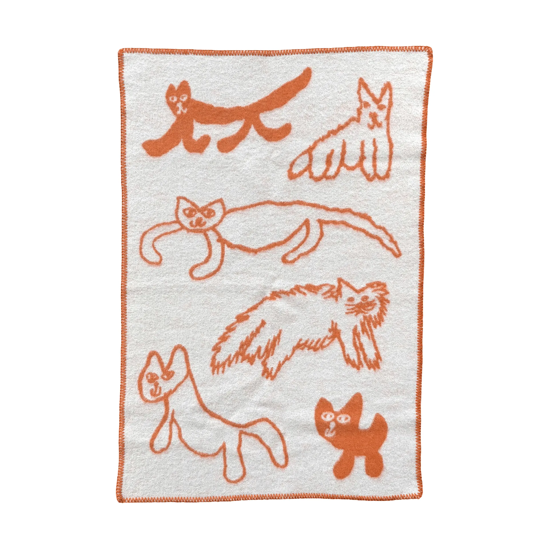 Cats ウールブランケット, Orange, 65x95 cm Fine Little Day | ファインリトルデイ