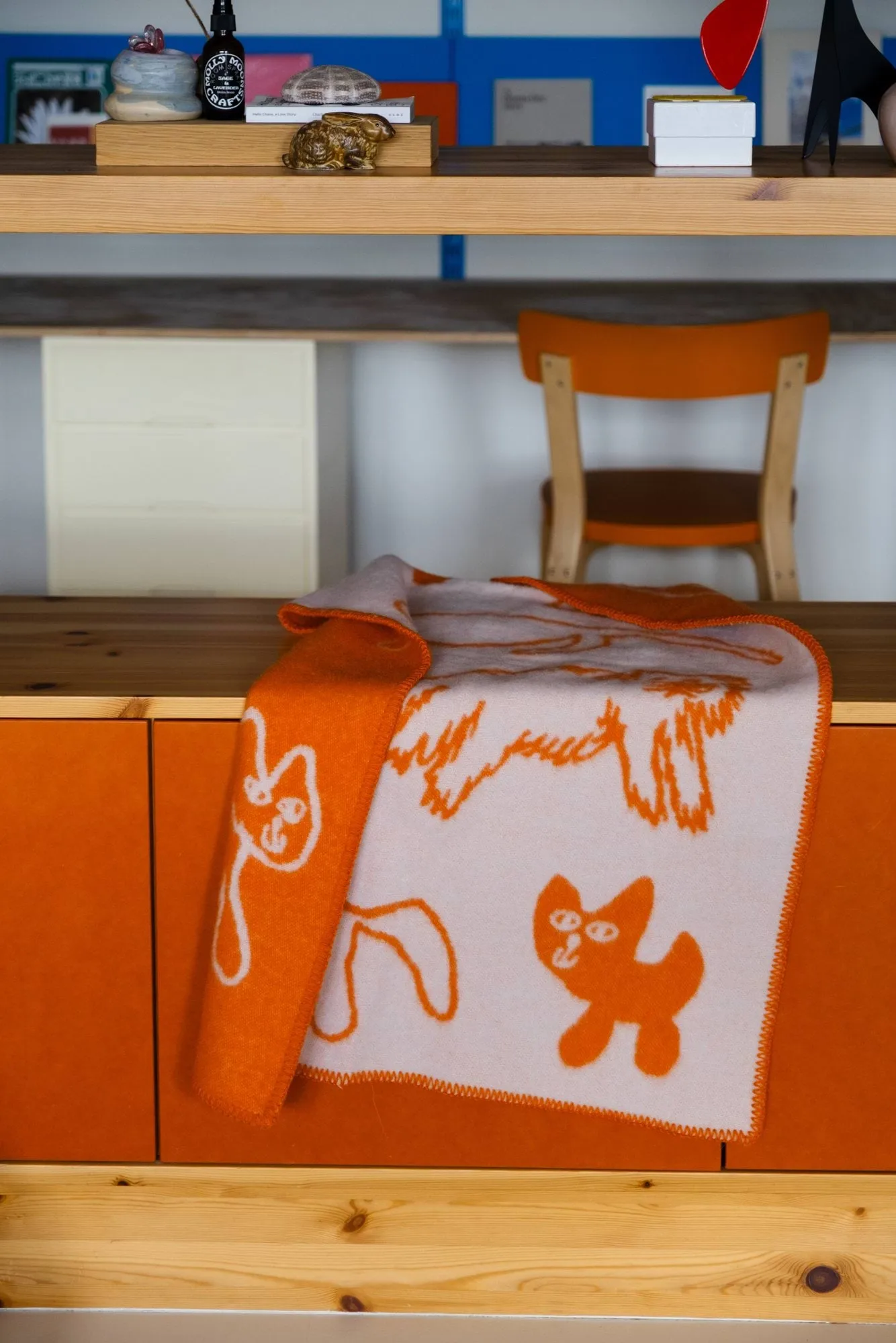 Cats ウールブランケット, Orange, 65x95 cm Fine Little Day | ファインリトルデイ