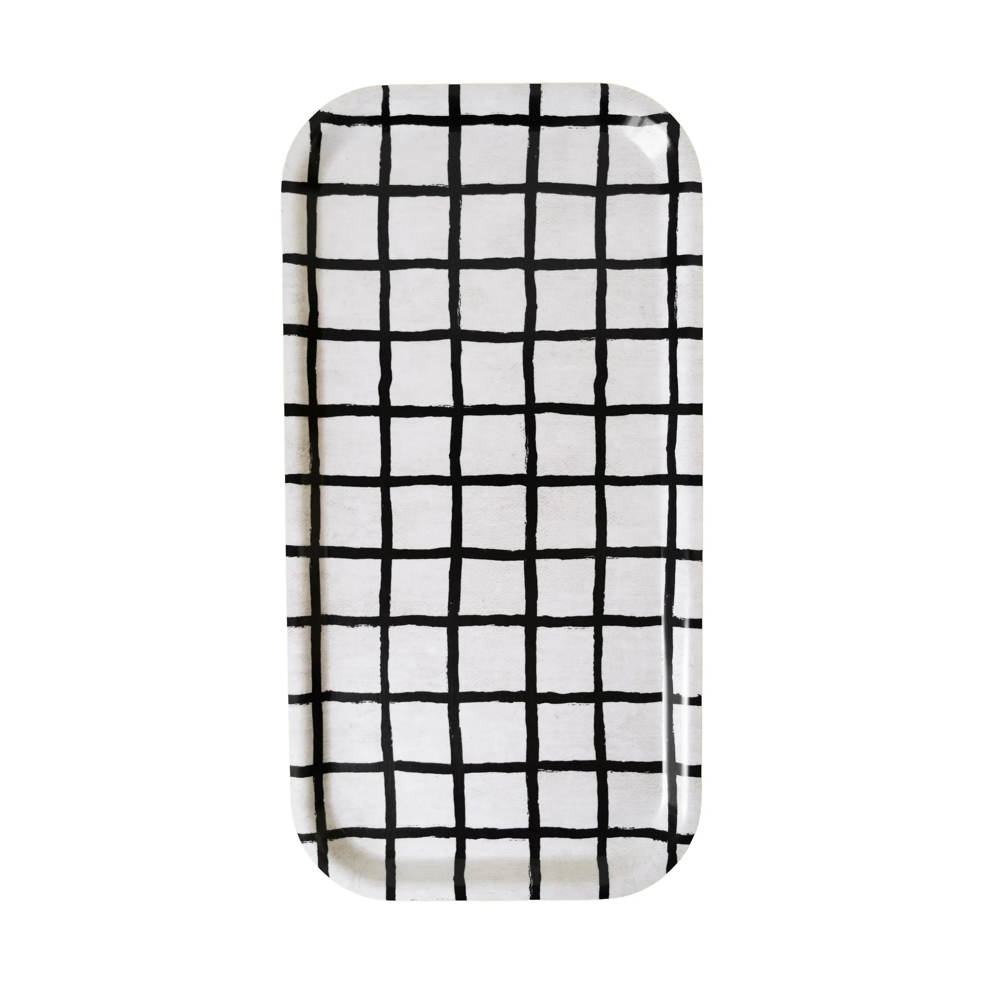 Checkered トレイ 22x43 cm, Black-white Fine Little Day | ファインリトルデイ