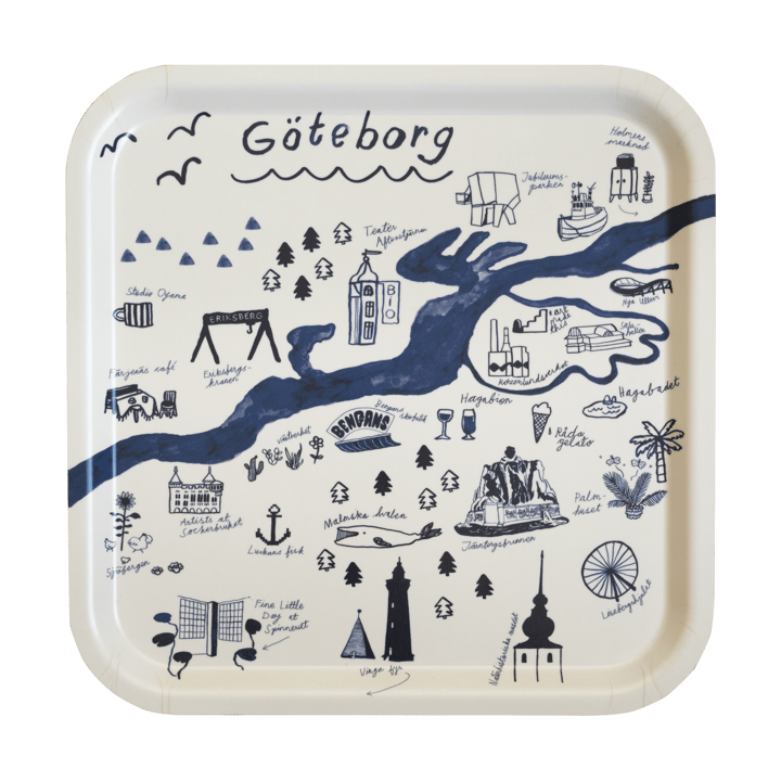 Gothenburg トレイ 32x32 cm - White-Blue - Fine Little Day | ファインリトルデイ