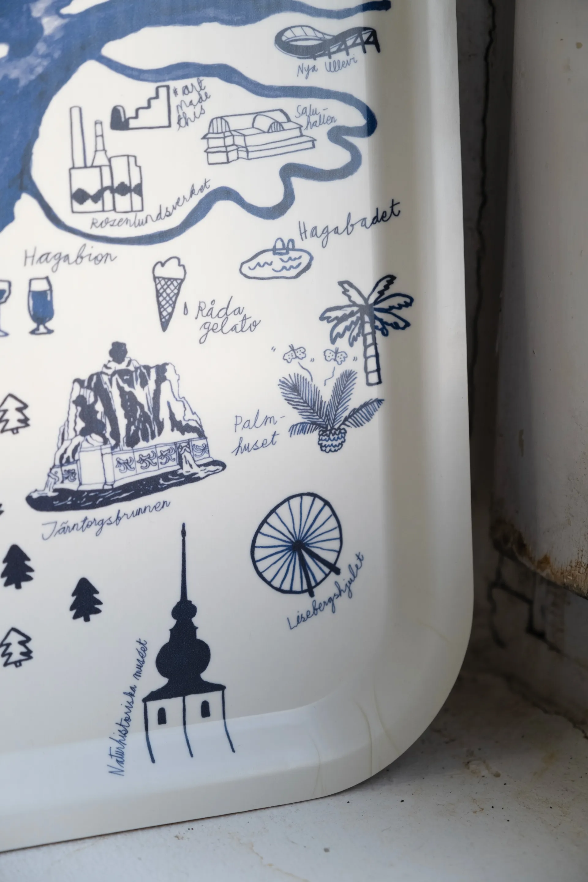 Gothenburg トレイ 32x32 cm, White-Blue Fine Little Day | ファインリトルデイ