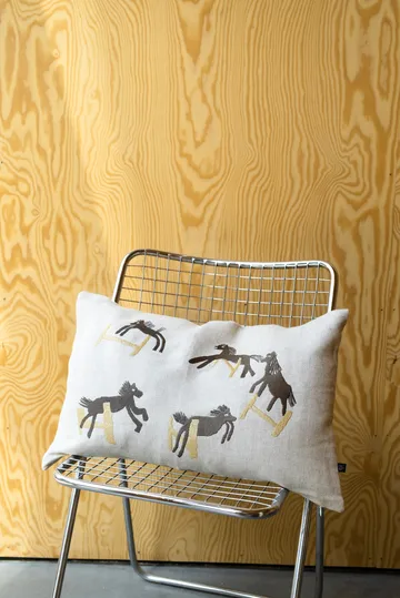 Jumping horse クッションカバー 38x58 cm - Natural - Fine Little Day | ファインリトルデイ