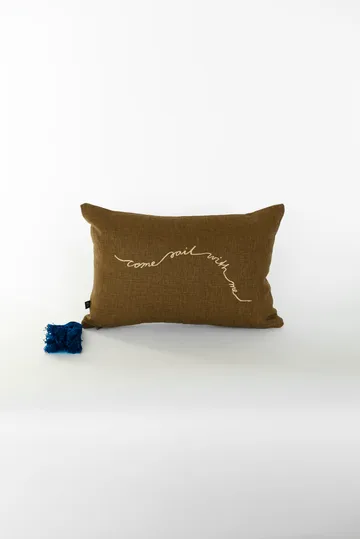 Knop デコラティブクッション - Brown-gold-blue, 27x40 cm - Fine Little Day | ファインリトルデイ