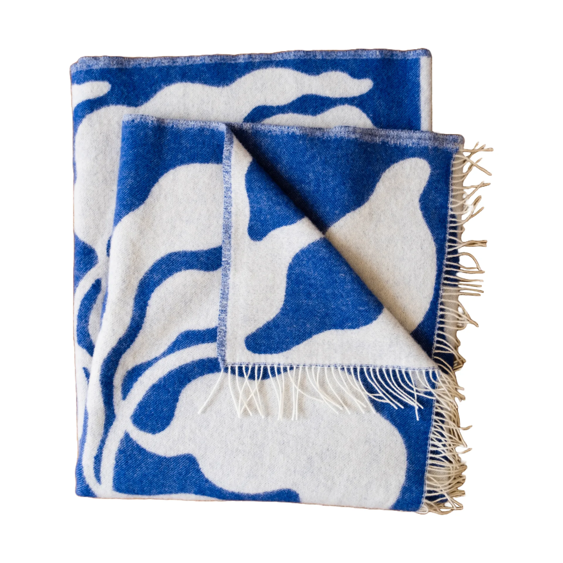 Leaves スロー 130x220 cm, Blue-white Fine Little Day | ファインリトルデイ