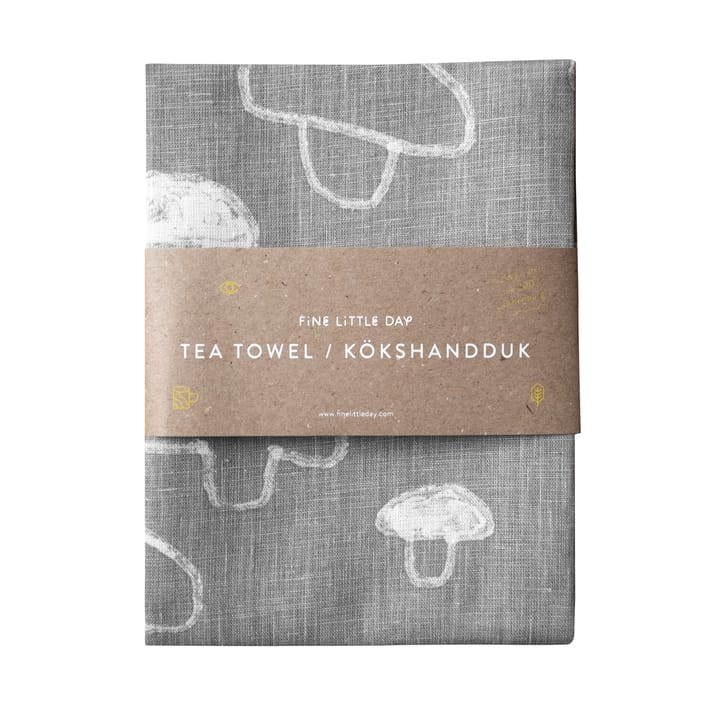 Mushroom キッチンタオル リネン - grey - Fine Little Day | ファインリトルデイ