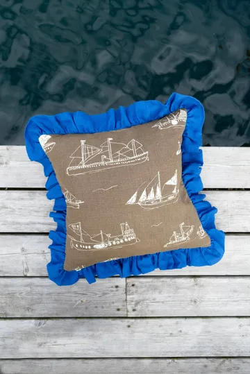 Ohoy クッションカバー - Brown-natural-blue, 48x48 cm - Fine Little Day | ファインリトルデイ
